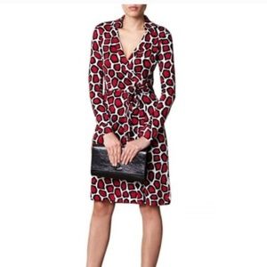 Diane Von Furstenberg New Jeanne Wrap Dress Stone Leopard Silk Dress
